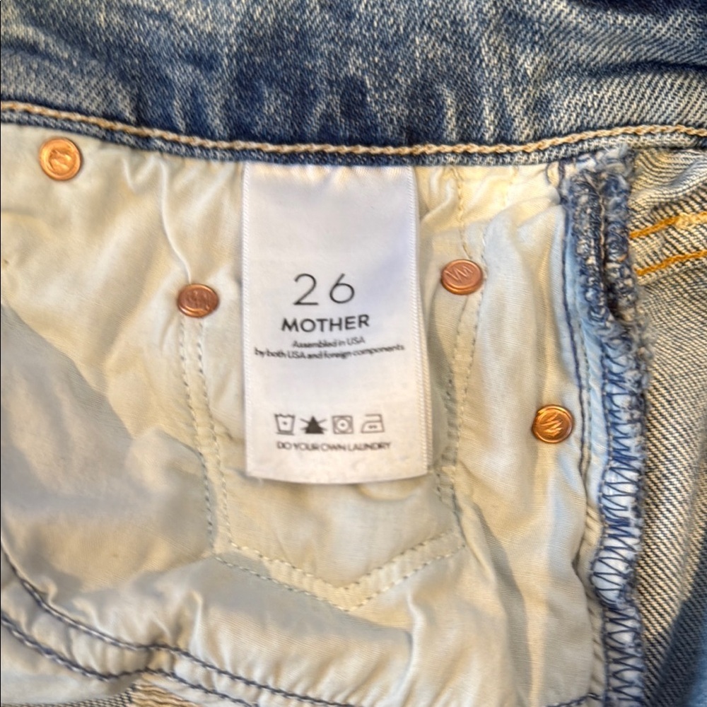 Mother “The Sacré﻿d Slit Mini” Light Blue Denim Skirt | Sz 25–26 - Picture 6 of 10
